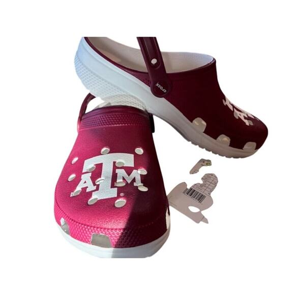 Crocs Texas A&M Aggies NCAA Classic Clogs Slip On Maroon White Logo Size 9 Mens main image 5